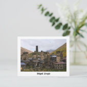 Dorf Ushguli in Svaneti, Georgien, Postkarte (Stehend Vorderseite)