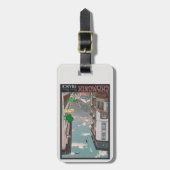 Dorf von Chamonix (Schwarzes) Gepäckanhänger (Vorderseite vertikal)