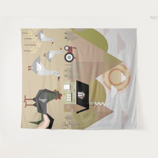 Dorf Wandteppich (Vorderseite (Horizontal))