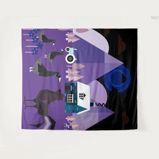 Dorf Wandteppich (Vorderseite (Horizontal))