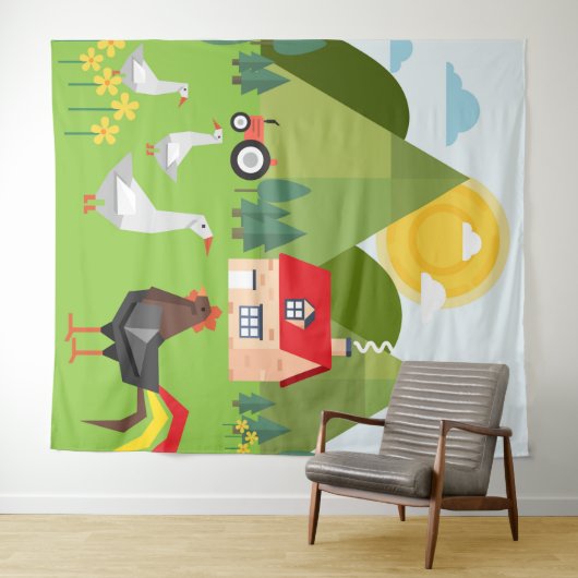 Dorf Wandteppich (Beispiel (Horizontal))