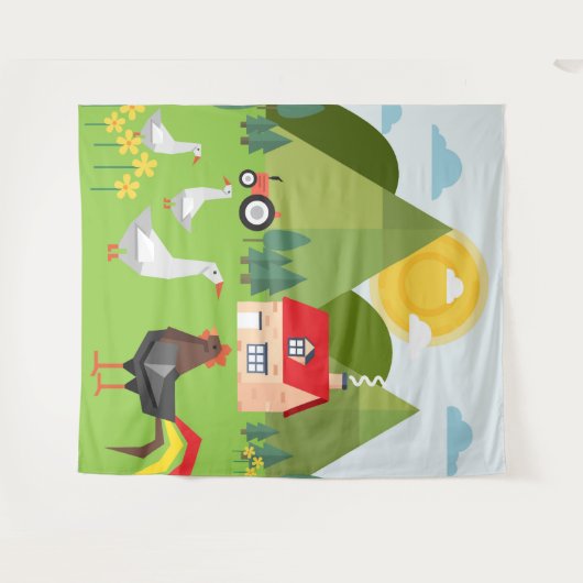 Dorf Wandteppich (Vorderseite (Horizontal))