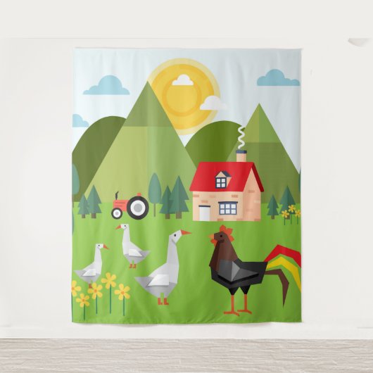 Dorf Wandteppich (Vorderseite)