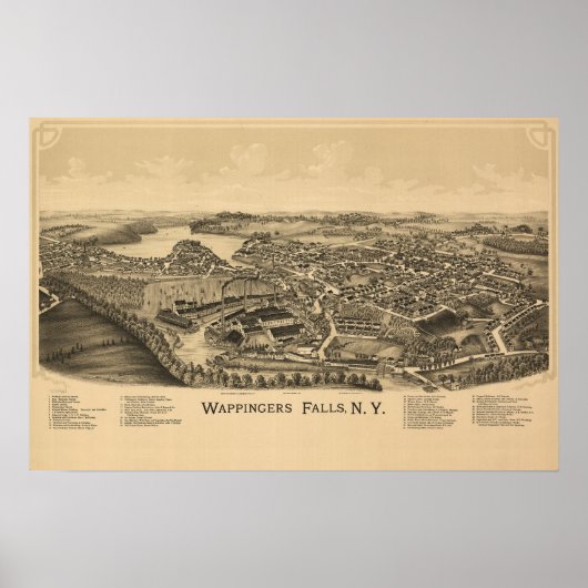 Dorf Wappingers Falls Stadtplan Poster (Vorne)