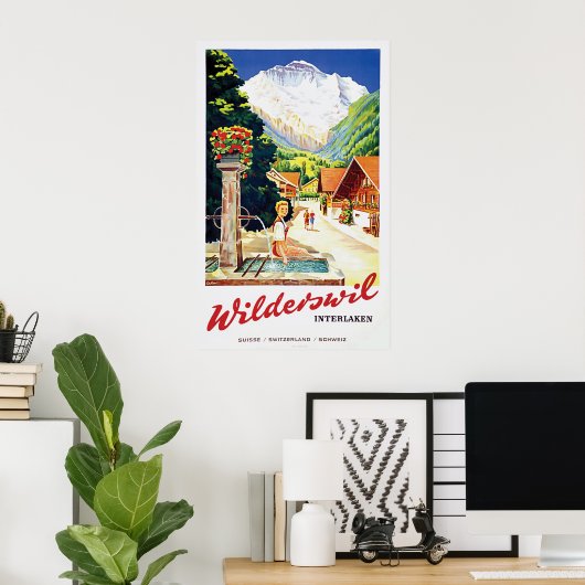 Dorf Wilderswil, Interlaken, Schweiz Poster (Heimbüro)