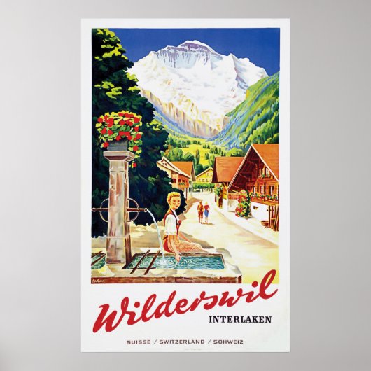 Dorf Wilderswil, Interlaken, Schweiz Poster (Vorne)