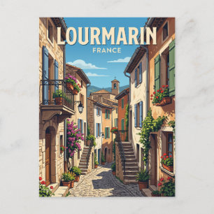 Dorfallee Lourmarin Frankreich Postkarte