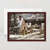 Dorfausfahrt im Winter mit Courbet Gustave Postkarte (Vorne/Hinten)