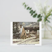 Dorfausfahrt im Winter mit gustave Courbet Postkarte (Stehend Vorderseite)