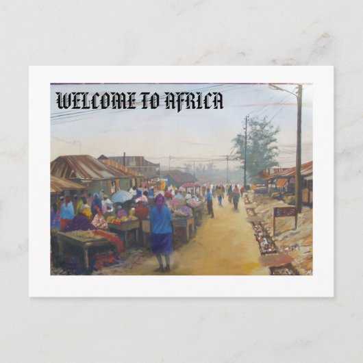 Dorfbewohner, WILLKOMMEN IN AFRIKA Postkarte (Vorderseite)