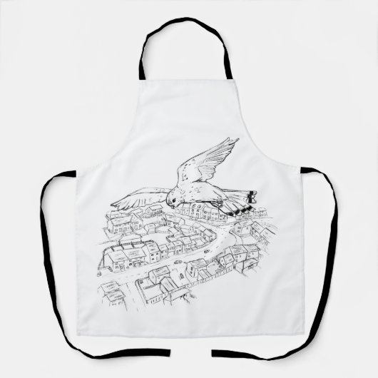 Dorfbild / Skizze Schürze (Vorderseite)