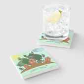 Dorfhäuser am Waldrand. Steinuntersetzer (Seitenansicht)