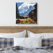Dorfhäuser Matterhorn und Zermatt, Schweiz Leinwanddruck (Insitu (Schlafzimmer))