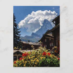 Dorfhäuser Matterhorn und Zermatt, Schweiz Postkarte