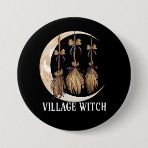 Dorfhexe Gothic Okkult Wicca Heidnische Natur Button