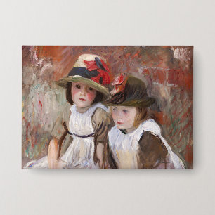 Dorfkinder in Sonnenhut von John Singer Sargent Button