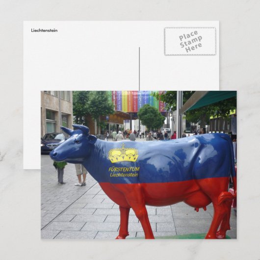 Dorfkuh Postkarte (Vorne/Hinten)