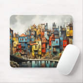 Dorflandschaft Abstrakte Kunst Mousepad (Mit Mouse)