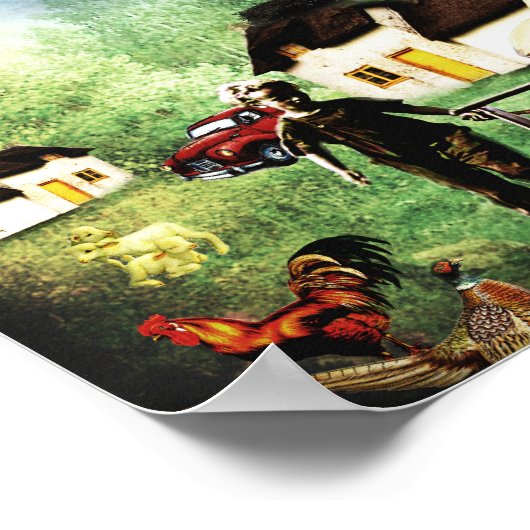 Dorfleben in einem Paralleluniversum Poster (Ecke)