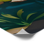 Dorfmalerei mit Rocky River und Lush Fields Poster (Ecke)