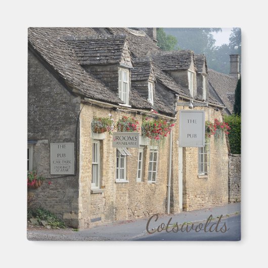 Dorfpub im Textmagneten der Cotswolds Magnet (Vorne)
