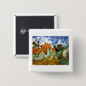 Dorfstraße in Auvers, Vincent van Gogh Button (Vorne & Hinten)