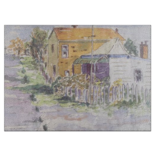 Dorfstraße Schneidebrett (Vorderseite)