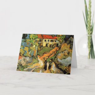 Dorfstraße und Treppen Auvers, Figuren Karte