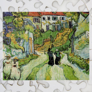 Dorfstraße und Treppen Auvers, Figuren Puzzle
