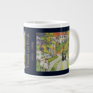 Dorfstraße und Treppen in Auvers mit Zahlen Jumbo-Tasse