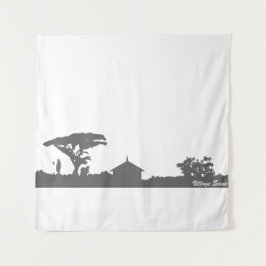 Dorfszene Wandteppich