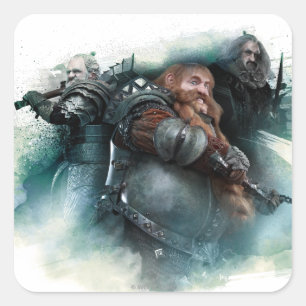 Dori, Bombur, & Oin Graphic Quadratischer Aufkleber