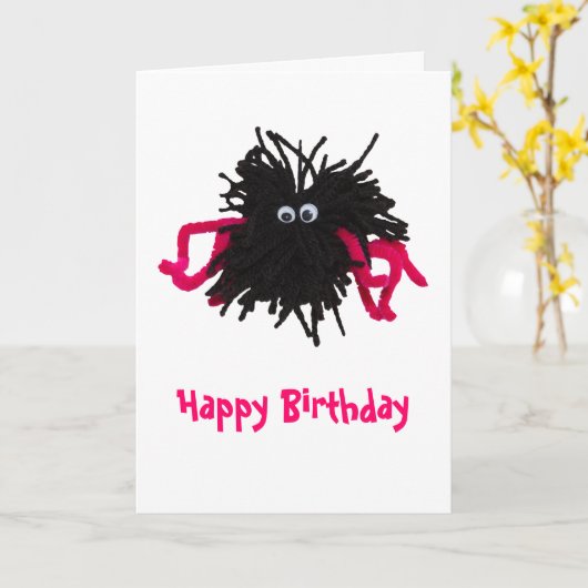 Doris die Spinne Karte (Gelbe Blume)