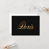 Doris gold Design Lettering Karte (Vorderseite/Rückseite Beispiel)