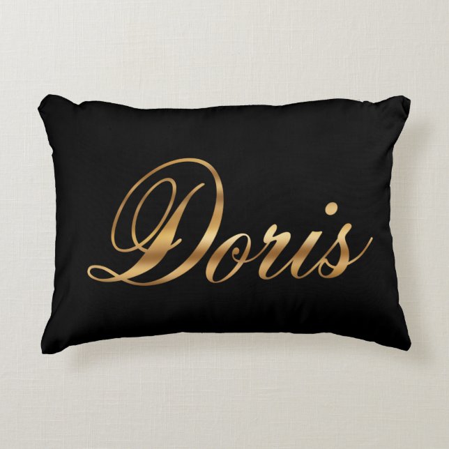 Doris gold Design Lettering Kissen (Vorderseite)