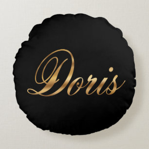 Doris gold Design Lettering Kissen rund