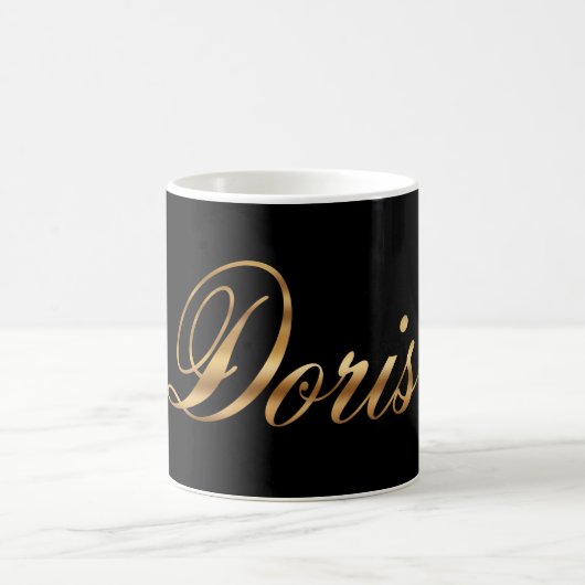 Doris gold Design Lettering Tasse Kaffeetasse (Mittel)