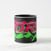 Doris Vorname Name Graffiti red green Tasse (Zentrum)