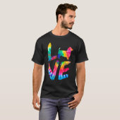 Dorkie Gefärbte Krawatte Liebe Dog Mama Vater T-Shirt (Vorne ganz)