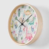 DORKY DINOSAURS Monogram Kids Baby Decor Uhr (Winkel)