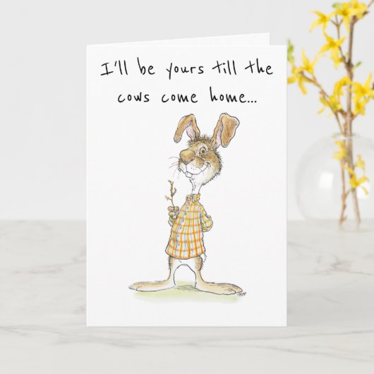 Dorky Rabbit Liebe Card Karte (Gelbe Blume)