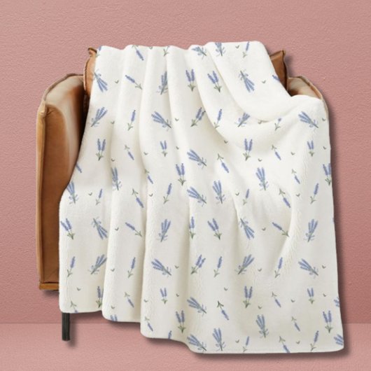 Dorm Lavender Wildblume Blumenmuster Fleecedecke