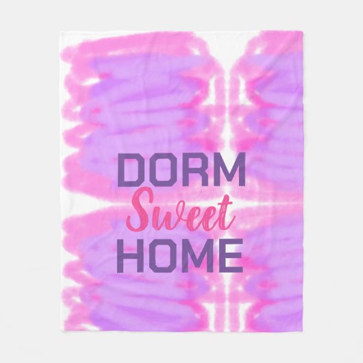 Dorm Swee Dorm Rosa lila Aquarelltext Fleecedecke (Vorderseite)