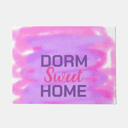 Dorm Swee Dorm Rosa lila Aquarelltext Fußmatte (Vorderseite)
