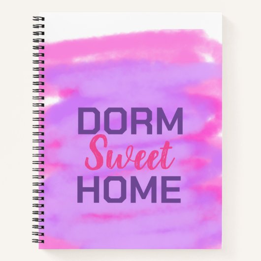 Dorm Swee Dorm Rosa lila Aquarelltext Notizblock (Vorderseite)