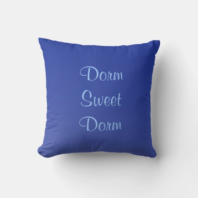 Dorm Sweet Dorm, Blau, Name, Platz Kissen (Vorderseite)