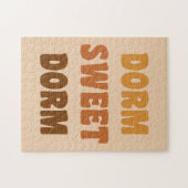 Dorm Sweet Dorm Brown Retro 70er Lettering Puzzle (Horizontal)