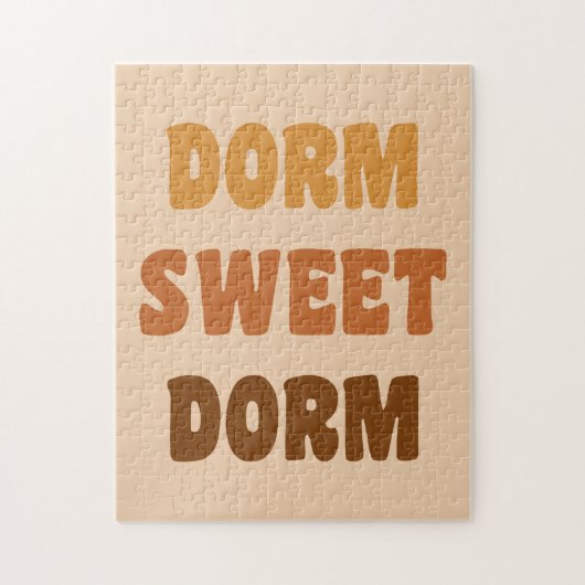 Dorm Sweet Dorm Brown Retro 70er Lettering Puzzle (Vertikal)