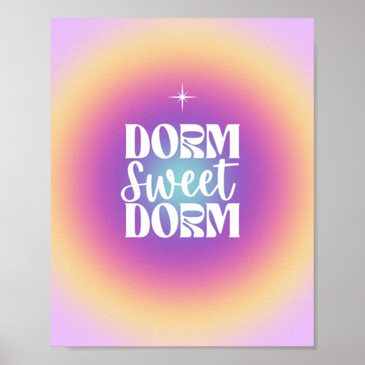 Dorm Sweet Dorm Fuchsia & Aqua Gradient Aura Poster (Vorne)