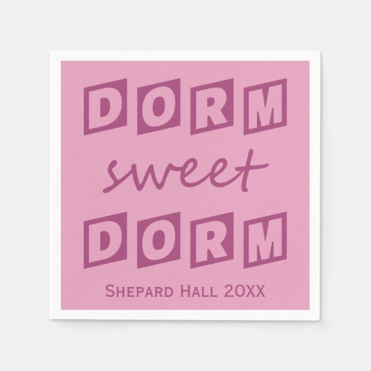 "Dorm Sweet Dorm"-Party-Papierservietten Serviette (Vorderseite)